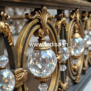 Golden Brass Crystal Railing Designs CR-7635