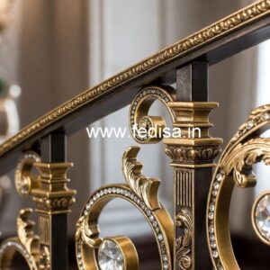 Elegant Crystal Embedded Brass Railings CR-7638