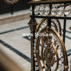 Luxury Staircase Railings with Crystal Brass CR-7667