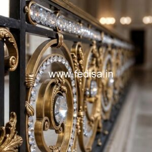 Luxury Brass Crystal Railing with Glass CR-7687