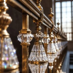Brass Crystal Railing Design for Luxury Staircase CR-7701