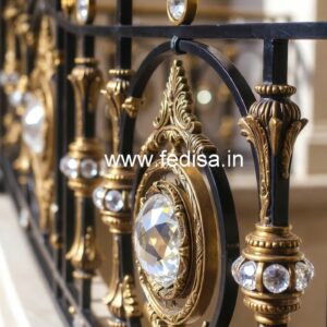 Elegant Brass Crystal Railing with LED Lighting CR-7702