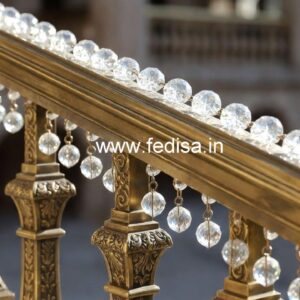 Golden Finish Brass Crystal Stair Railings CR-7712