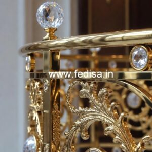 Elegant Crystal Brass Railing Designs CR-7714