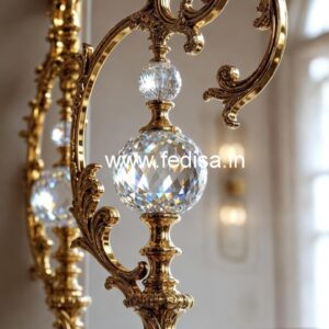 Luxury Staircase with Brass Crystal Railing CR-7717