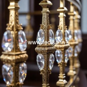 Premium Crystal Brass Stair Railings CR-7723