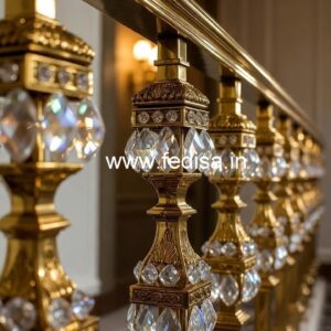 Elegant Brass Crystal Railings for Villas CR-7731