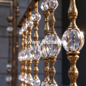 Designer Brass Crystal Railings for Homes CR-7743