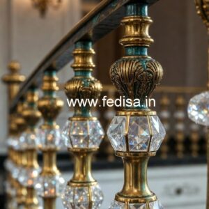 Elegant Brass Crystal Railings with Lighting CR-7744