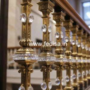 Designer Crystal Brass Railings for Homes CR-7756