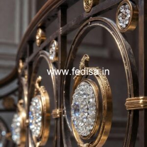 Stylish Brass Crystal Railings for Interiors CR-7759