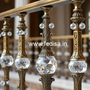 Elegant Brass Crystal Railings for Interiors CR-7776