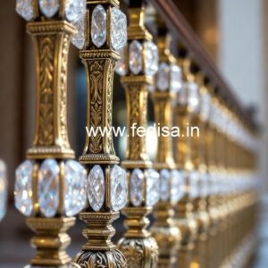 Elegant Brass Crystal Railings for Home Interiors CR-7794