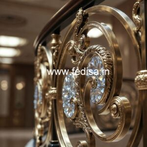 Decorative Brass Crystal Railing for Interiors CR-7802