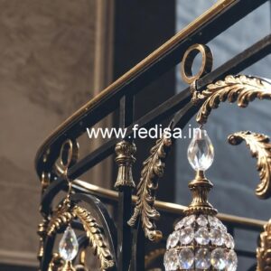 Designer Crystal Brass Railings for Modern Homes CR-7803