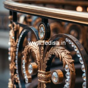 Elegant Staircase Brass Crystal Designs CR-7815