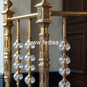 Elegant Brass Crystal Railings for Duplex CR-7834