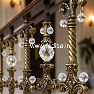 Designer Brass Crystal Railings for Modern Interiors CR-7846