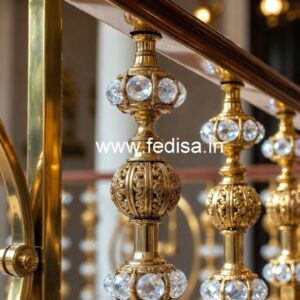 Modern Brass Crystal Railing Designs 2051 CR-7852