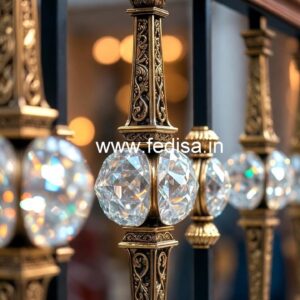 Premium Brass Crystal Railings for Duplex Homes CR-7857
