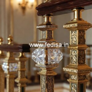 Elegant Brass Crystal Railings for Luxury Interiors CR-7864