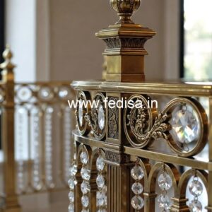 Designer Brass Crystal Railings for Modern Homes CR-7865