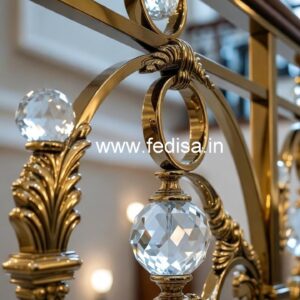 Elegant Brass Crystal Railings for Modern Interiors CR-7876