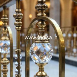 Best Brass Crystal Railing Ideas for Luxury Homes CR-7877