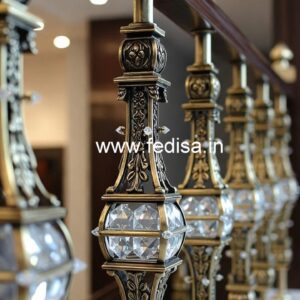 High-End Brass Crystal Railings for Luxury Villas CR-7886