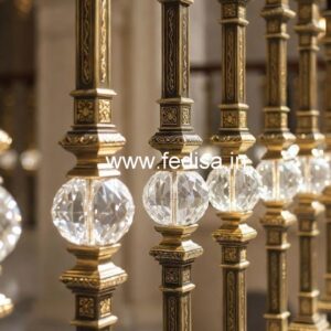 Elegant Brass Crystal Railings for Architecture CR-7894
