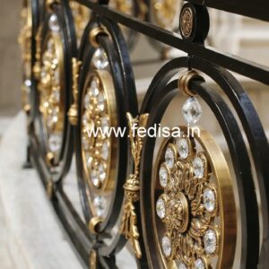 Elegant Brass Crystal Railings for Grand Staircases CR-7898