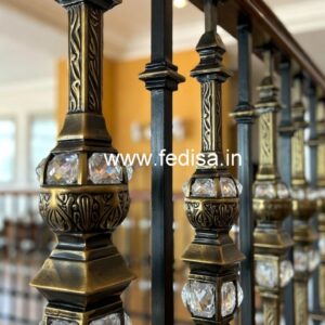 Elegant Brass Crystal Stair Railing Designs CR-7906