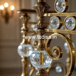 Elegant Staircase Brass Crystal Railings CR-7931
