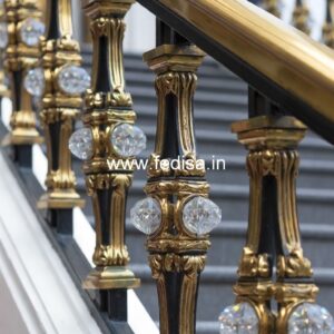 Modern Glass Brass Crystal Railings CR-7953