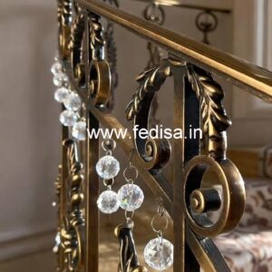 Custom Staircase Brass Crystal Railings CR-7956