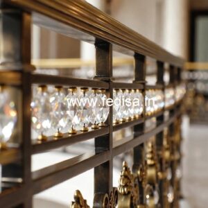 Luxury Home Staircase Brass Crystal Railings CR-7987