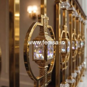 Elegant Stair Design with Brass Crystal CR-7989