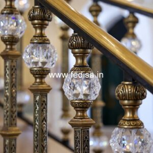 Modern Royal Stair Railings Brass Crystal CR-8002