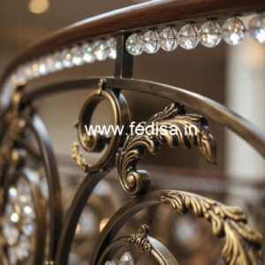 Brass Crystal Railing Design for Luxury Staircase CR-8005