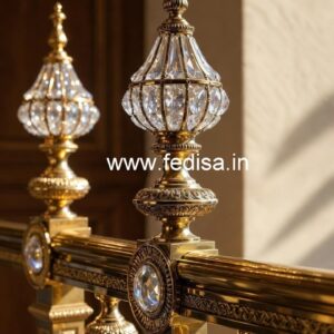 Stylish Brass Crystal Balcony Railings CR-8009