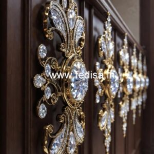 Luxury Staircase with Brass Crystal Railing CR-8021