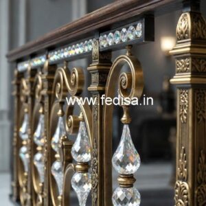 Premium Crystal Brass Stair Railings CR-8027