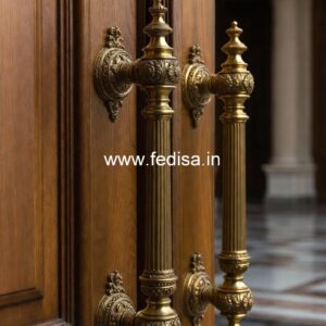 Brass Door Handle with Carving Design BDR-5041