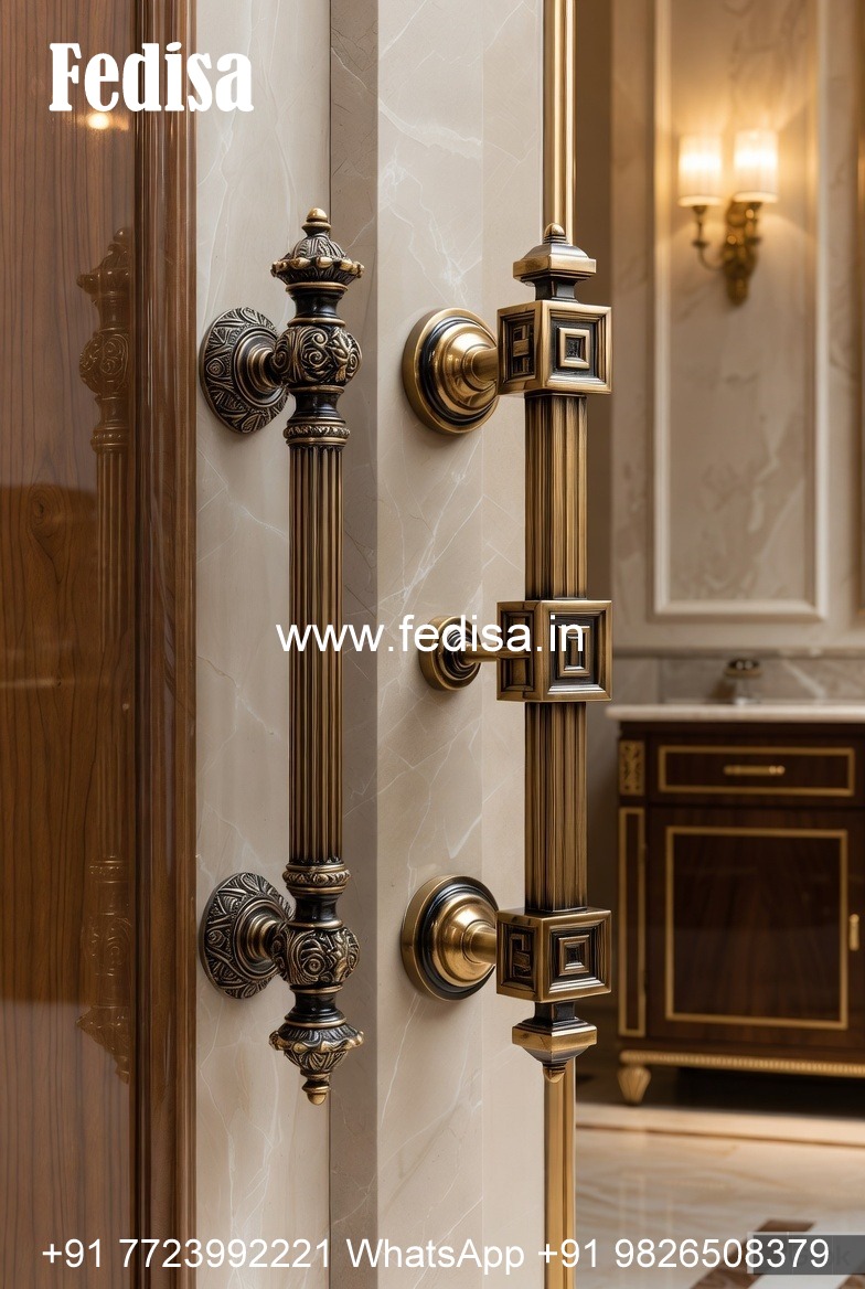 Contemporary Brass Handles for Entry Doors BDR-5283