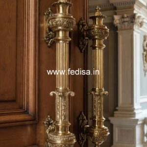Brass Door Handle with Carving Design BDR-5443