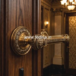 Brass Door Handle with Carving Design BDR-6247
