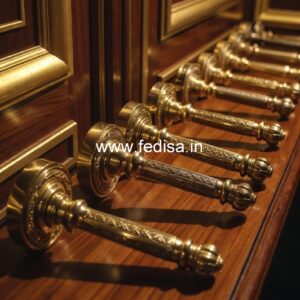 Elegant Brass Door Handle for Wooden Doors BDR-7844