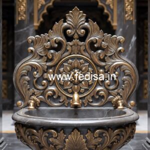 Modern Marble Wash Basin with Countertop No-023