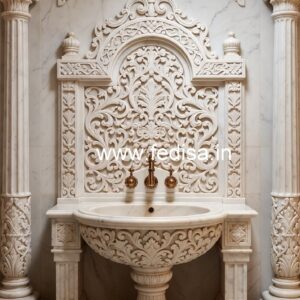 Stylish Marble Wash Basin with Vanity No-049