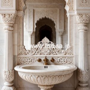 Modern Marble Wash Basin with Marble Counter No-057